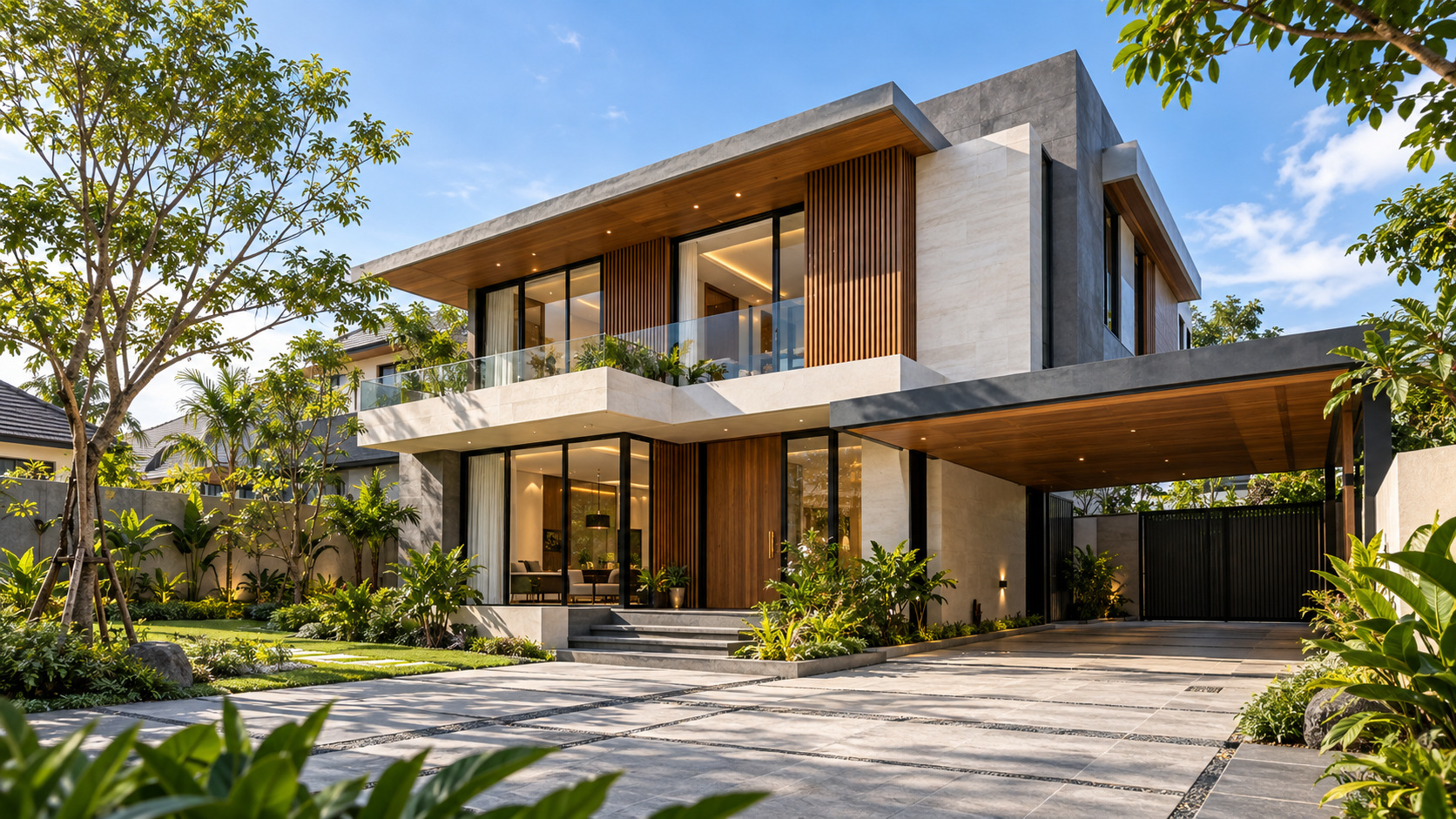 Contoh rumah modern dua lantai